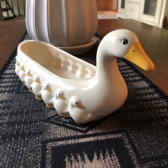 Vintage Other - Vintage homemade ceramic duck family planter